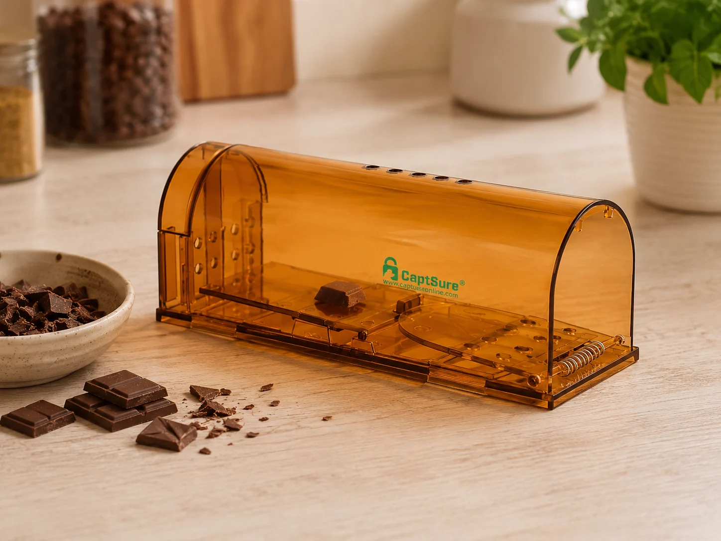 CAPTSURE humane mouse trap with chocolate bait