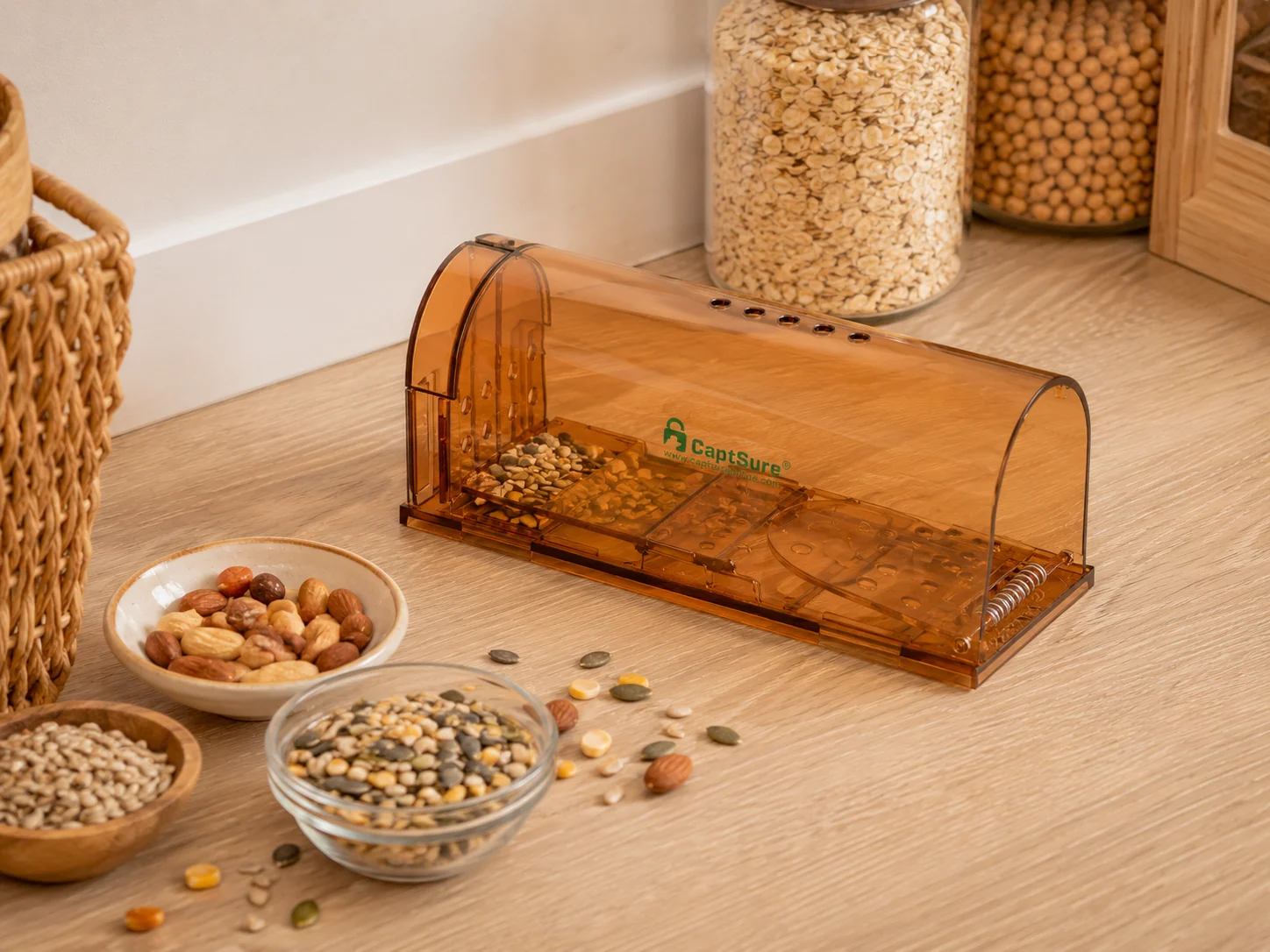 CAPTSURE humane mouse trap with seeds and nuts bait