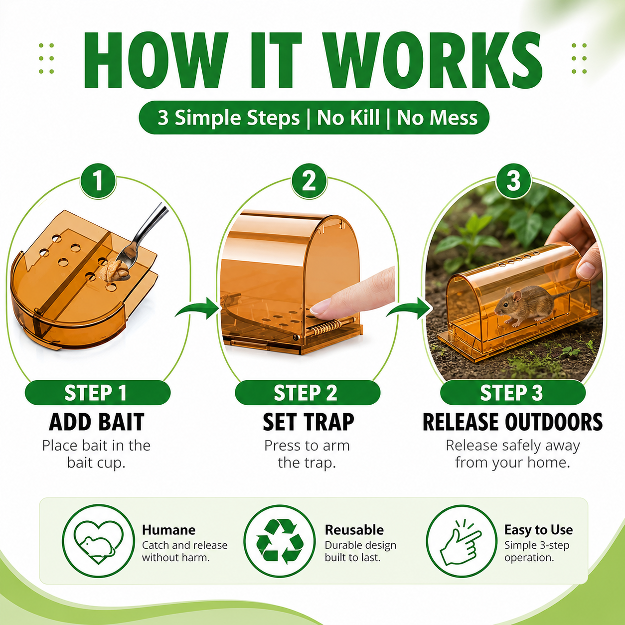 How CAPTSURE humane mouse trap works