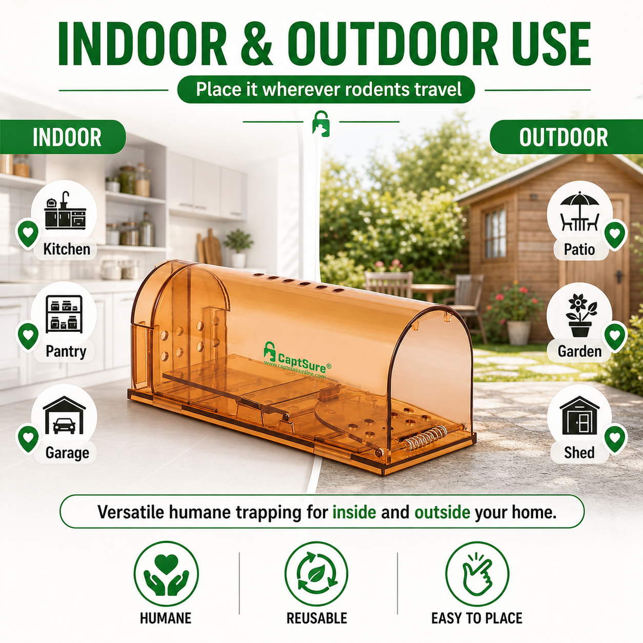 CAPTSURE indoor and outdoor use