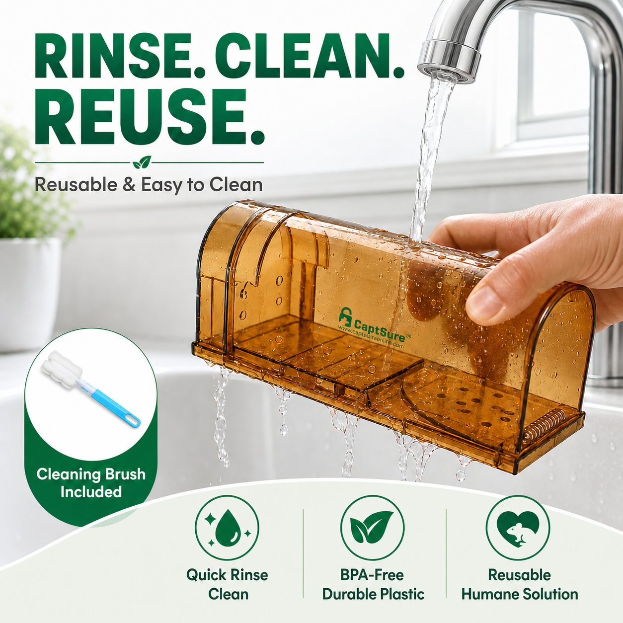 Rinse, clean, and reuse CAPTSURE trap